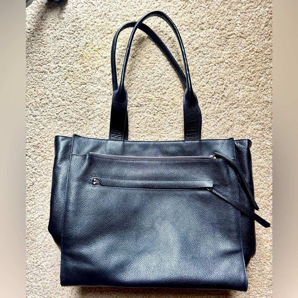 Nordstrom Finn pebbled black leather tote bag NWOT